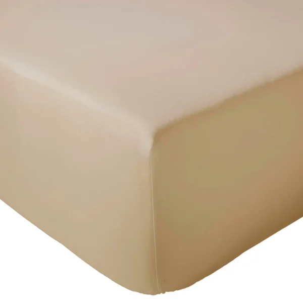 Drap housse 160x200 cm bonnet 40 cm percale de coton PASSION PERCALE marron Moka