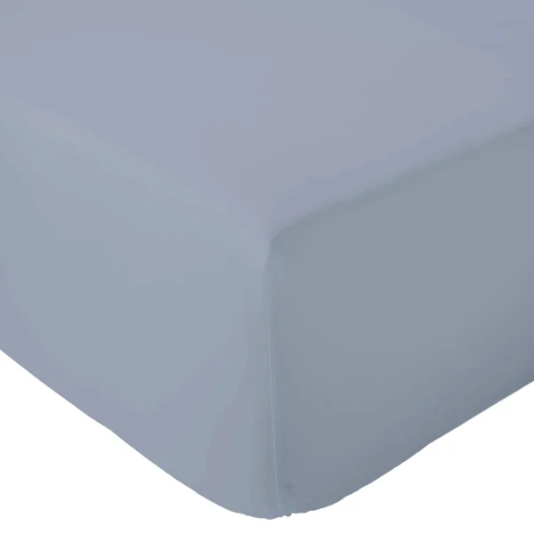 Drap housse 180x200 cm bonnet 40 cm percale de coton PASSION PERCALE bleu Baltique