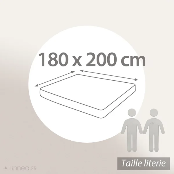 Drap housse 180x200 cm bonnet 40 cm percale de coton PASSION PERCALE gris Nuage