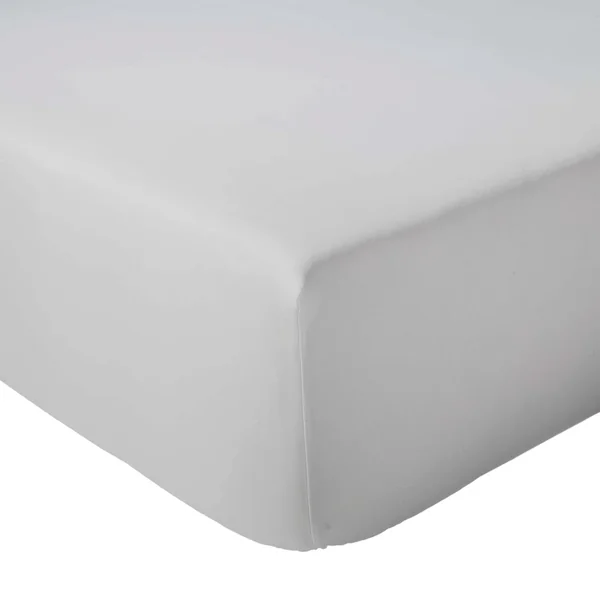 Drap housse 200x200 cm bonnet 30 cm percale de coton PASSION PERCALE gris Nuage