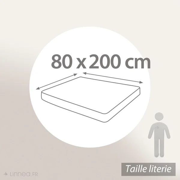 Drap housse 80x200 cm bonnet 30 cm percale de coton PASSION PERCALE vert Sauge