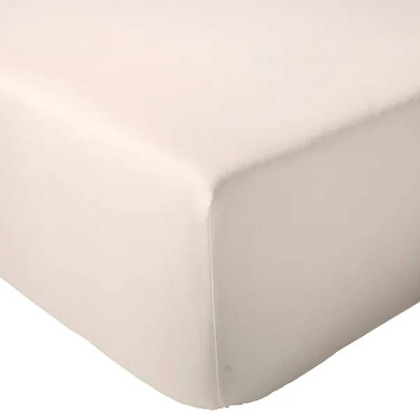 Drap housse 90x190 cm bonnet 30 cm percale de coton PASSION PERCALE Beige