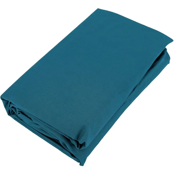 Drap housse uni 160x200 cm bonnet 35 cm percale de coton MANOIR bleu Lagon