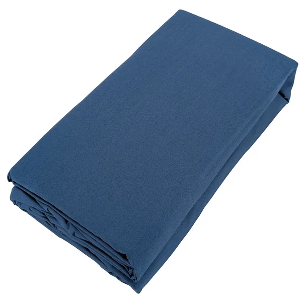 Drap housse uni 160x200 cm bonnet 40 cm percale de coton MANOIR bleu Marine