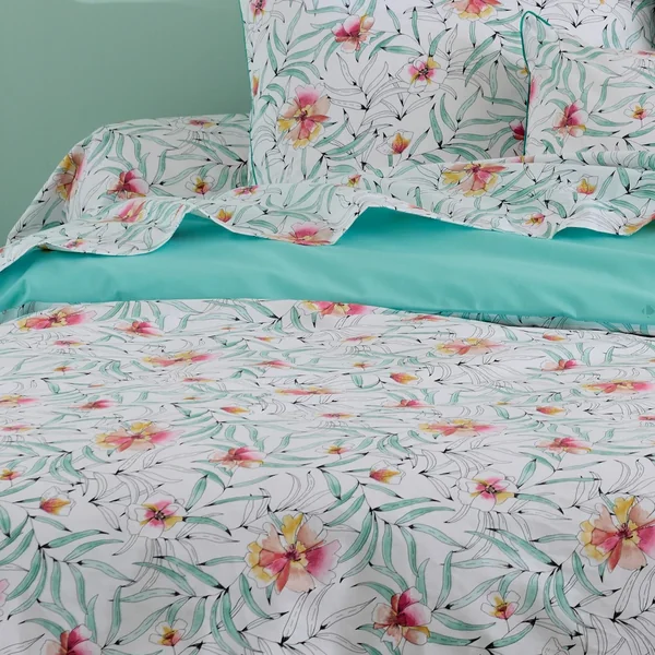 Drap plat 240x310 cm percale de coton ROXANE multicolore