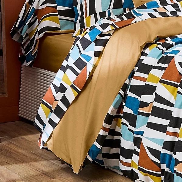 Drap plat 280x310 cm pur coton PIETRO multicolore