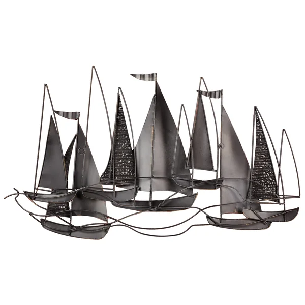 Décoration murale Bateau BOHRIUM Métal 50 cm Bleu