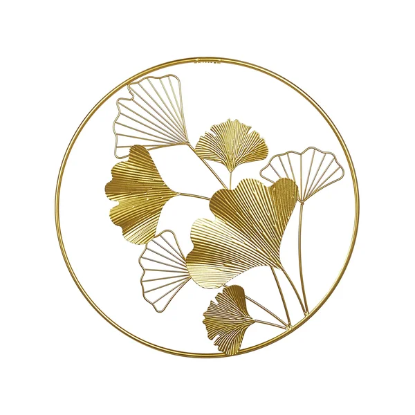 Décoration murale Fleur BISMUTH Métal 45 cm Doré