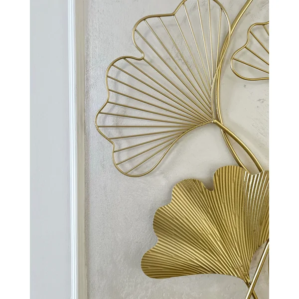 Décoration murale Fleur INDIUM Métal 79 cm Doré