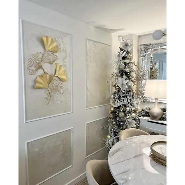 Décoration murale Fleur INDIUM Métal 79 cm Doré
