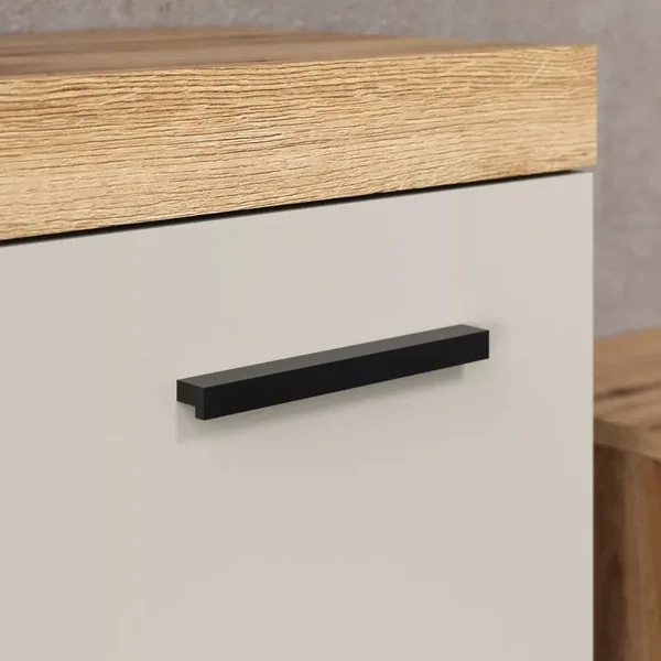 Ensemble de meubles salle de bain décor chêne et cashmere L164 cm - ELLIE