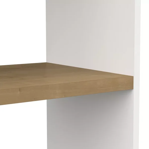 Etagère déco 6 rayons et 8 niches décor chêne et blanc mat - ACCESS