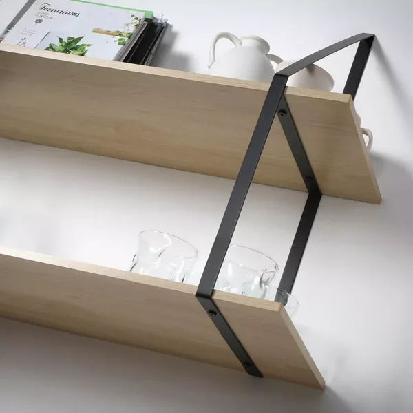 Etagère murale grande profondeur à 2 niveaux - L80 x P30cm