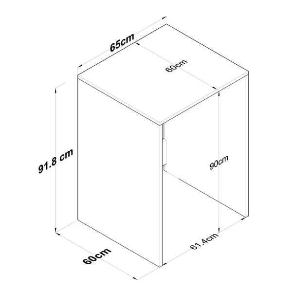 Etagère pour machine à laver décor blanc et noyer H91,8 cm - JUNE