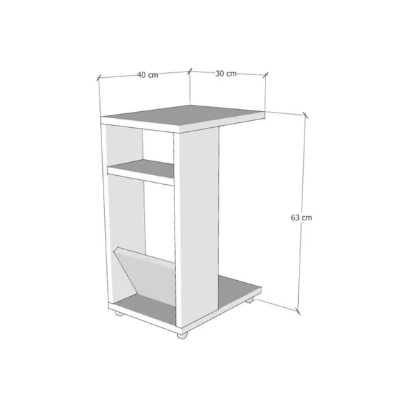 Etagère sur roulettes avec rangements H63 cm - FLINTA