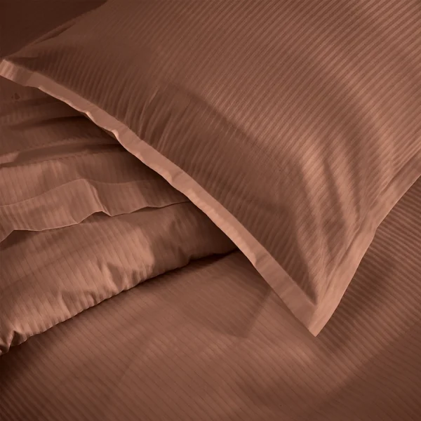 Housse de couette 140x200 cm satin de coton GRAND HÔTEL marron