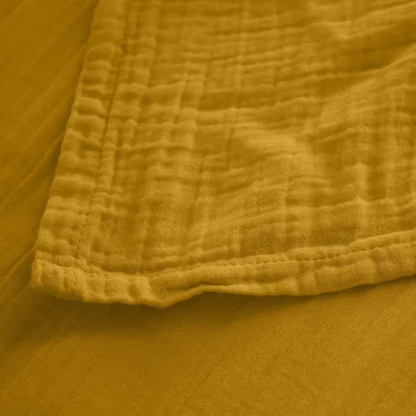 Housse de couette 240x220 cm mousseline de coton MILOS jaune gold