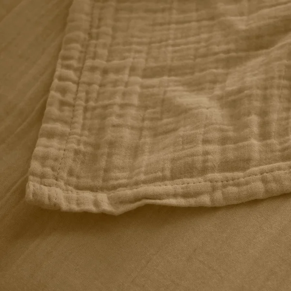 Housse de couette 240x220 cm mousseline de coton MILOS marron houblon