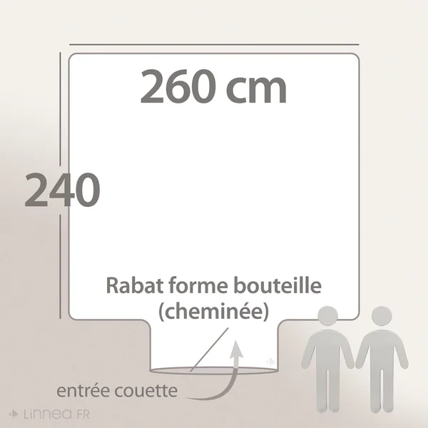 Housse de couette 260x240 cm 100% coton BRIXTON à rayures noires
