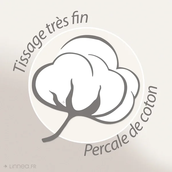 Housse de couette 260x240 cm en 100% percale MODULO blanc acajou