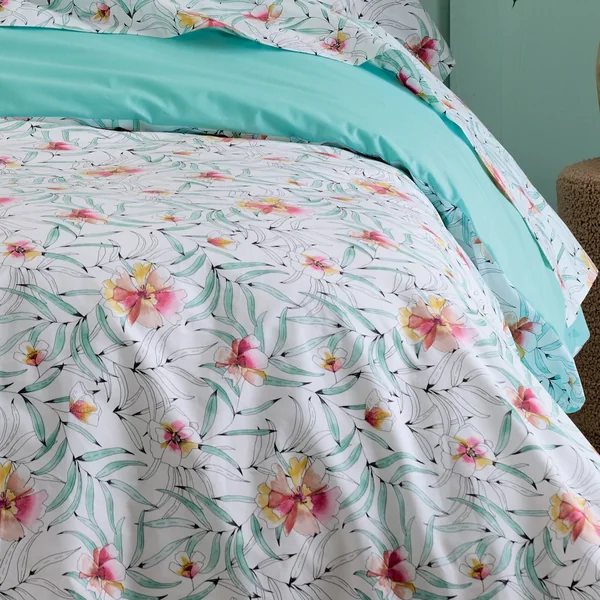 Housse de couette 280x240 cm percale de coton ROXANE multicolore