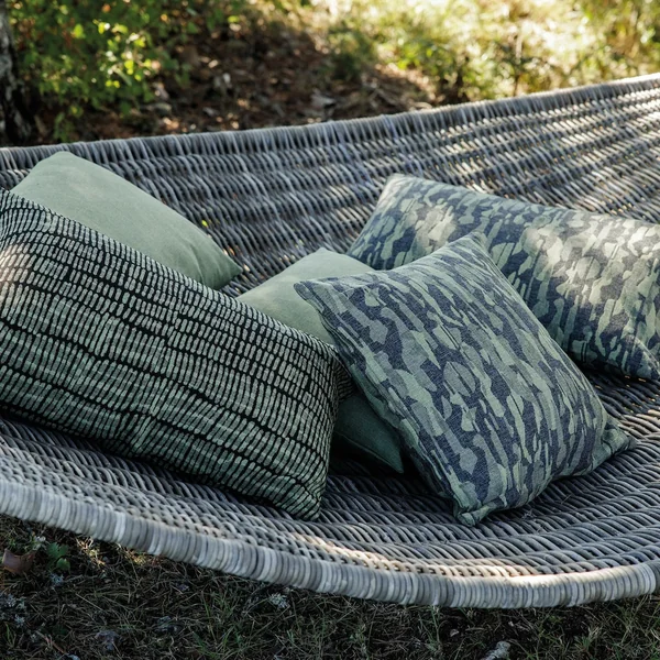 Housse de coussin 40x60 cm SANTORIN zip étanche bleu Topaze