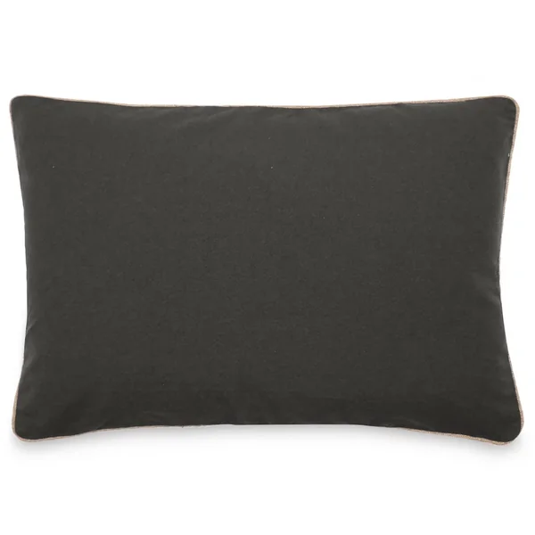 Housse de coussin coton fil teint 40x60 cm HONO DÉCO noir caviar