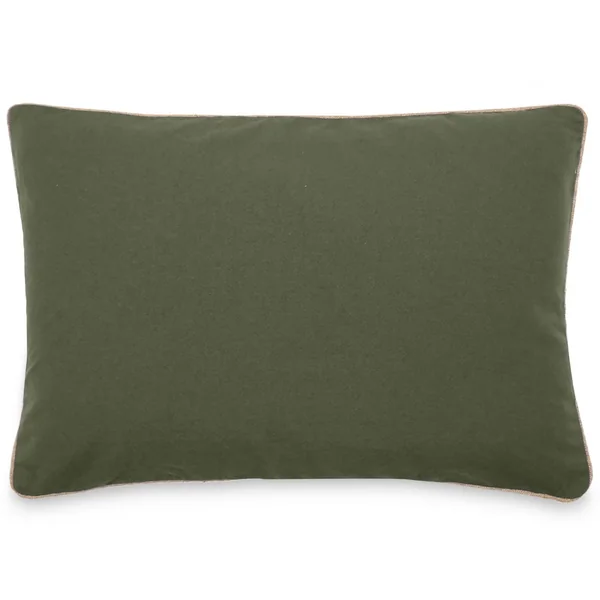Housse de coussin coton fil teint 55x80 cm HONO DÉCO vert kaki
