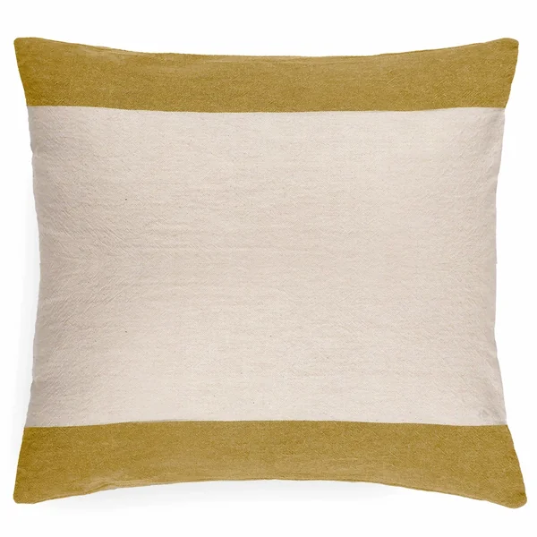 Housse de coussin en coton fil teint 45x45 cm cm JANIS jaune jasmin
