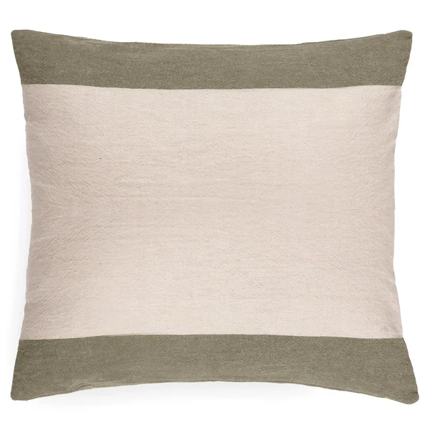 Housse de coussin en coton fil teint 45x45 cm cm JANIS vert mousse
