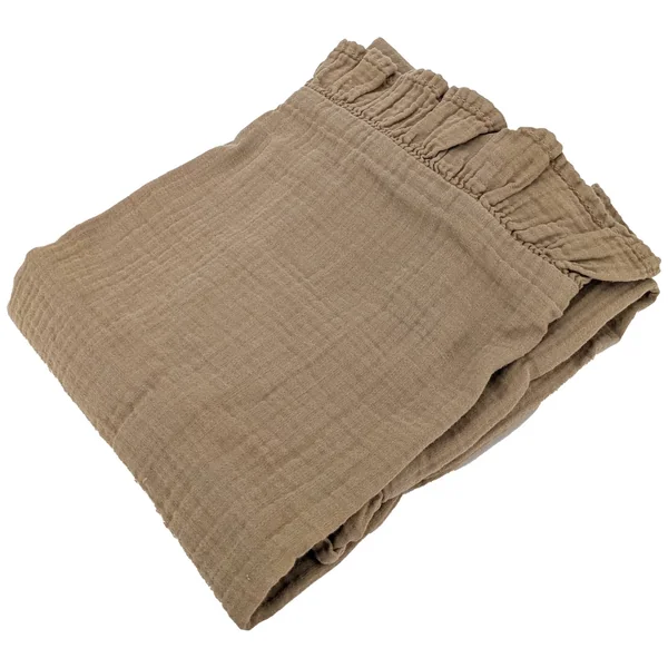 Housse de coussin en mousseline de coton 40x60 cm + 5 cm ELZA marron camel