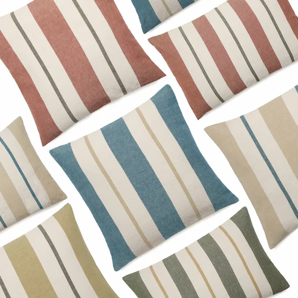 Housse de coussin lin et coton 45x45 cm JUNKO bleu marine