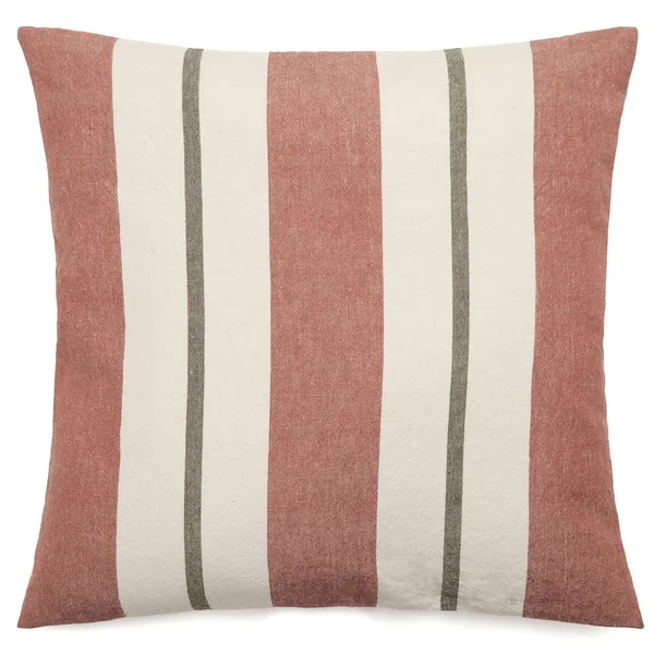 Housse de coussin lin et coton 45x45 cm JUNKO marron terre cuite