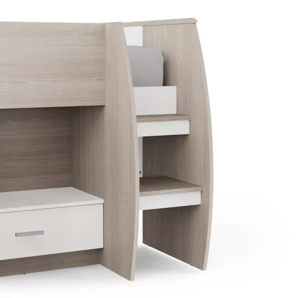 Lit combiné bureau 1 tiroir 90x200 cm sommier inclus L120,9 cm - NANO