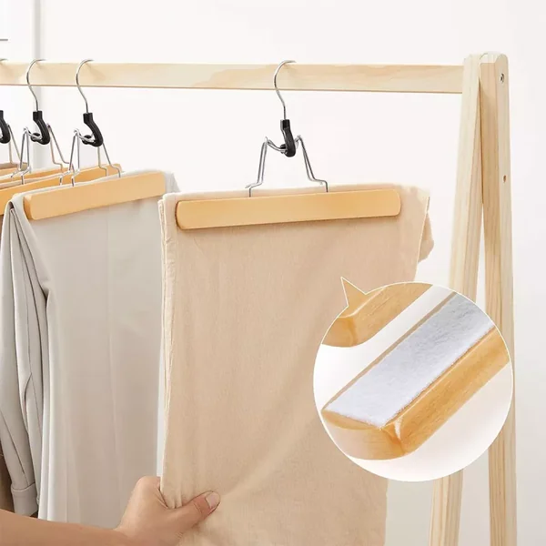 Lot de 12 cintres antidérapants avec pinces pour pantalons - L25 x H17 cm
