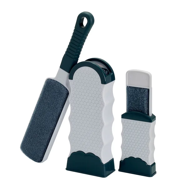 Lot de 2 brosses anti-peluches avec réservoir grises 8x4.5x32cm