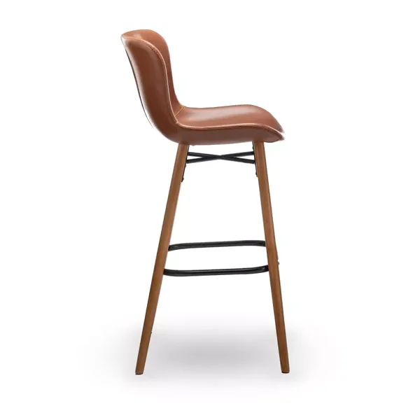 Lot de 2 chaises de bar similicuir marron L51 cm - LOFT