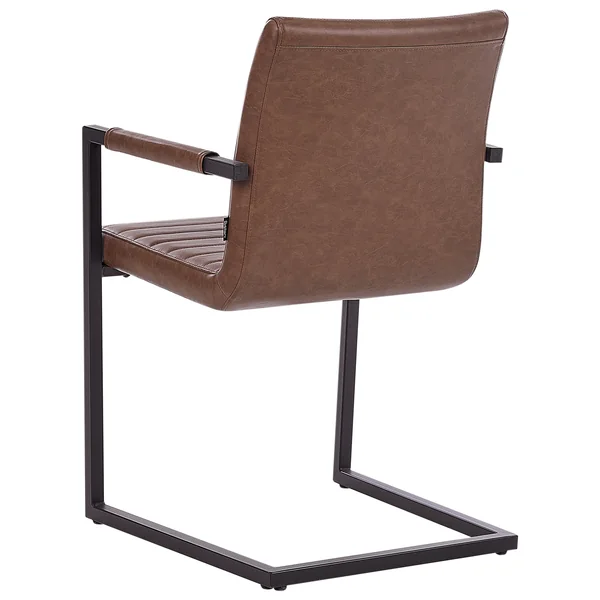 Lot de 2 chaises de conférence BUFORD Cuir PU Marron