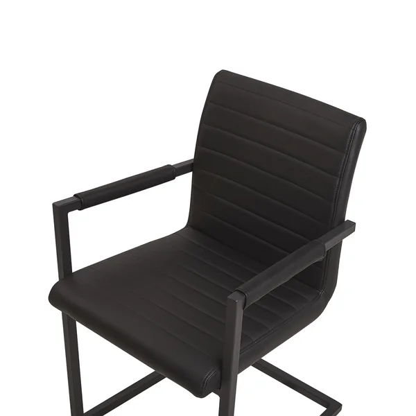 Lot de 2 chaises de conférence BUFORD Cuir PU Noir