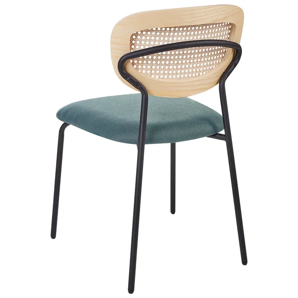 Lot de 2 chaises de salle à manger MAYETTA Métal Bleu paon