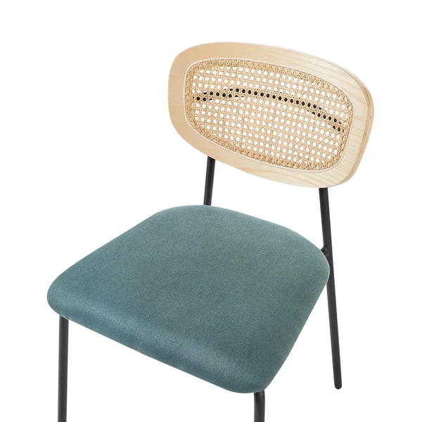 Lot de 2 chaises de salle à manger MAYETTA Métal Bleu paon