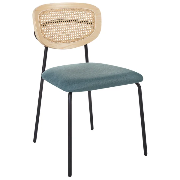 Lot de 2 chaises de salle à manger MAYETTA Métal Bleu paon