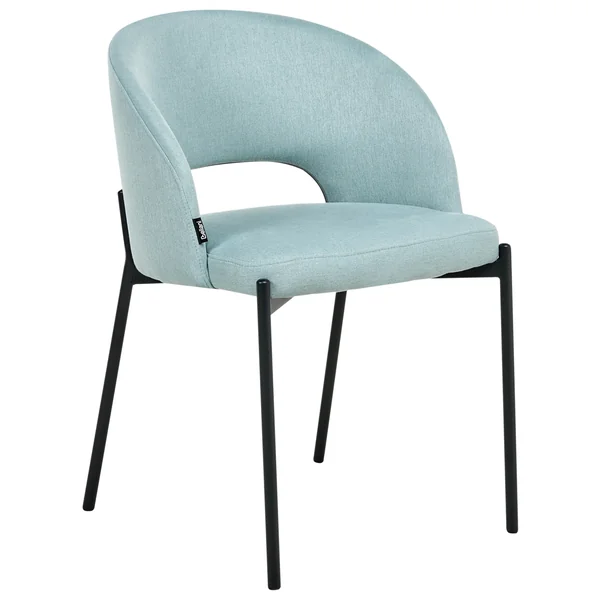 Lot de 2 chaises de salle à manger PENNY Tissu Bleu clair