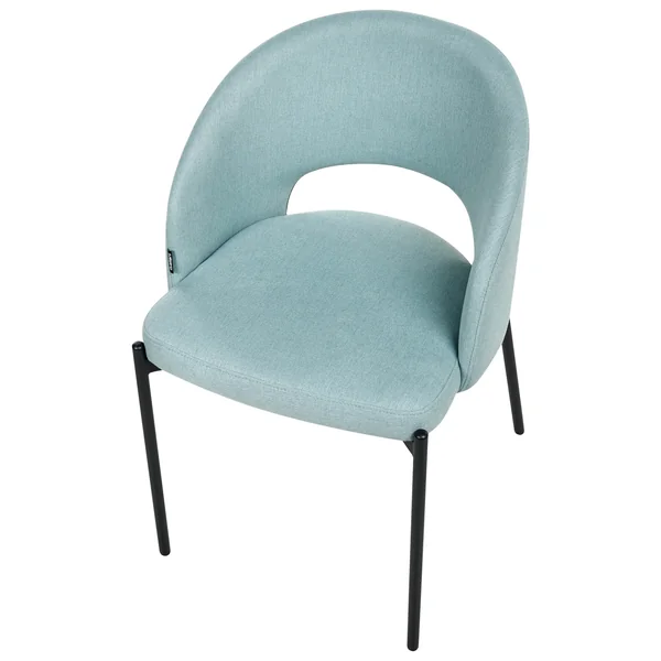 Lot de 2 chaises de salle à manger PENNY Tissu Bleu clair