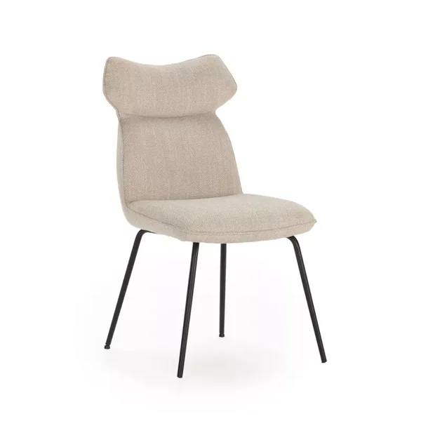 Lot de 2 chaises en tissu avec pieds en métal noir L47 cm - DARA