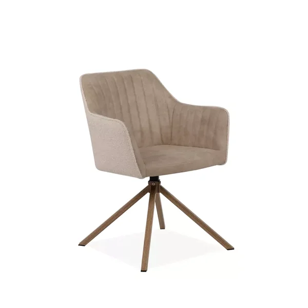 Lot de 2 Chaises pivotantes en tissu bouclette L60 cm Ray