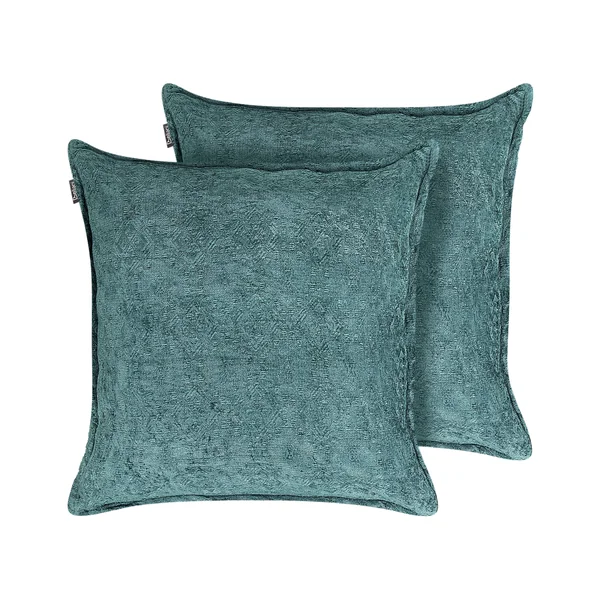 Lot de 2 coussins décoratifs VERPIS Coton 50 x 50 cm Bleu Unicolore