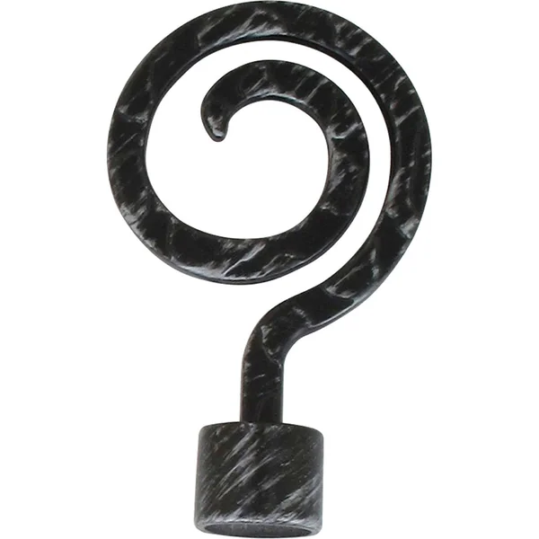 Lot de 2 embouts tringle fer forgé noir argent D 20mm