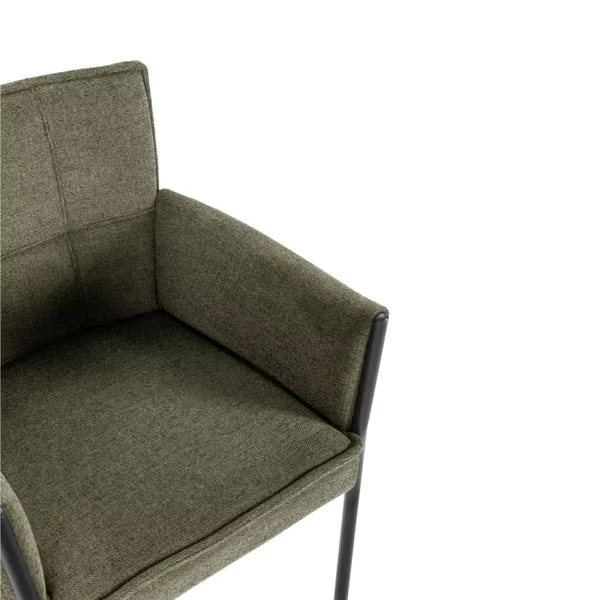 Lot de 2 fauteuils en tissu avec pieds en métal H85 cm - ELINA