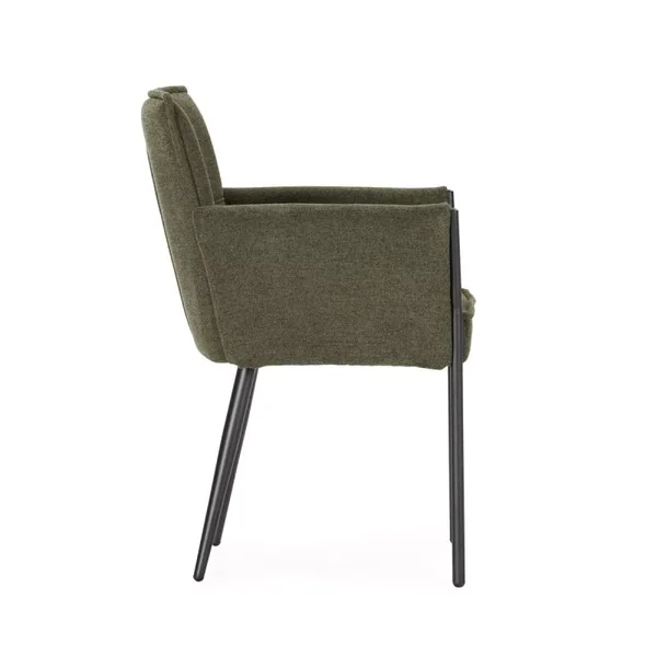 Lot de 2 fauteuils en tissu avec pieds en métal H85 cm - ELINA